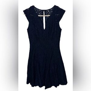 Bisou Bisou Navy Lace Mini Dress